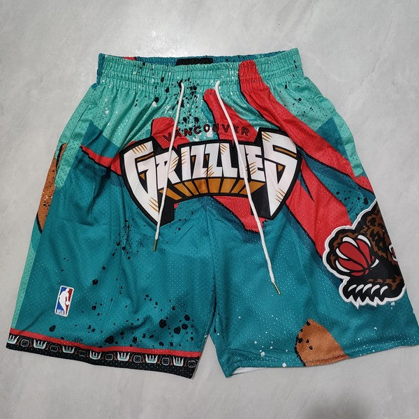 Vancouver Grizzlies Teal Graffiti Basketball Shorts