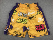 Load image into Gallery viewer, Lakers Graffiti Basketball Shorts 💜💛