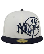 Load image into Gallery viewer, Men's Cream/Navy New York Yankees Lonestar 59FIFTY Fitted Hat