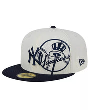 Load image into Gallery viewer, Men's Cream/Navy New York Yankees Lonestar 59FIFTY Fitted Hat