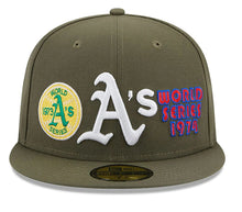 Load image into Gallery viewer, Oakland Athletics 59FIFTY MLB World Series Olive Cap