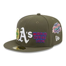 Load image into Gallery viewer, Oakland Athletics 59FIFTY MLB World Series Olive Cap