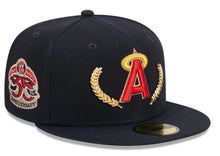 Load image into Gallery viewer, California Angels New Era Navy Cooperstown Collection Gold Leaf