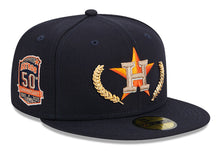 Load image into Gallery viewer, Houston Astros Gold Leaf Navy 59FIFTY Fitted Cap