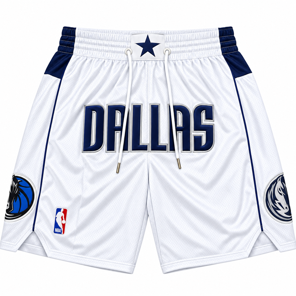 Dallas White Basketball Shorts