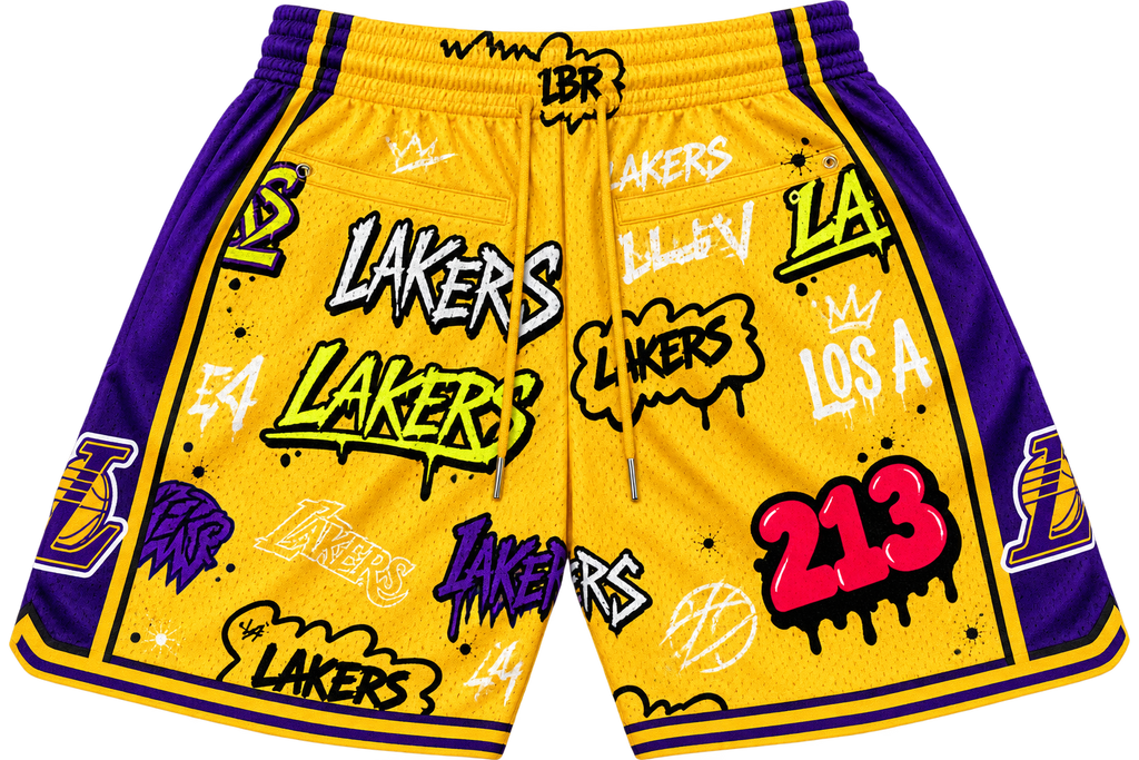 Lakers Graffiti Basketball Shorts 💜💛