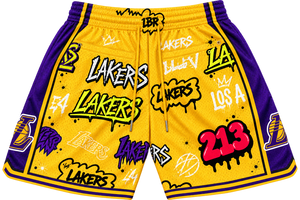 Lakers Graffiti Basketball Shorts 💜💛