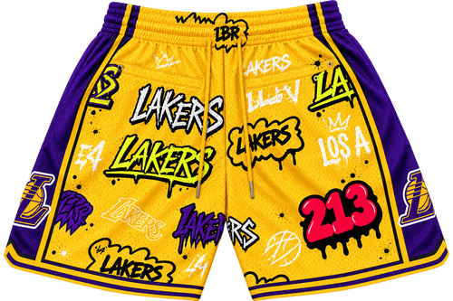 Lakers Graffiti Basketball Shorts 💜💛