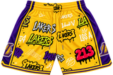Lakers Graffiti Basketball Shorts 💜💛