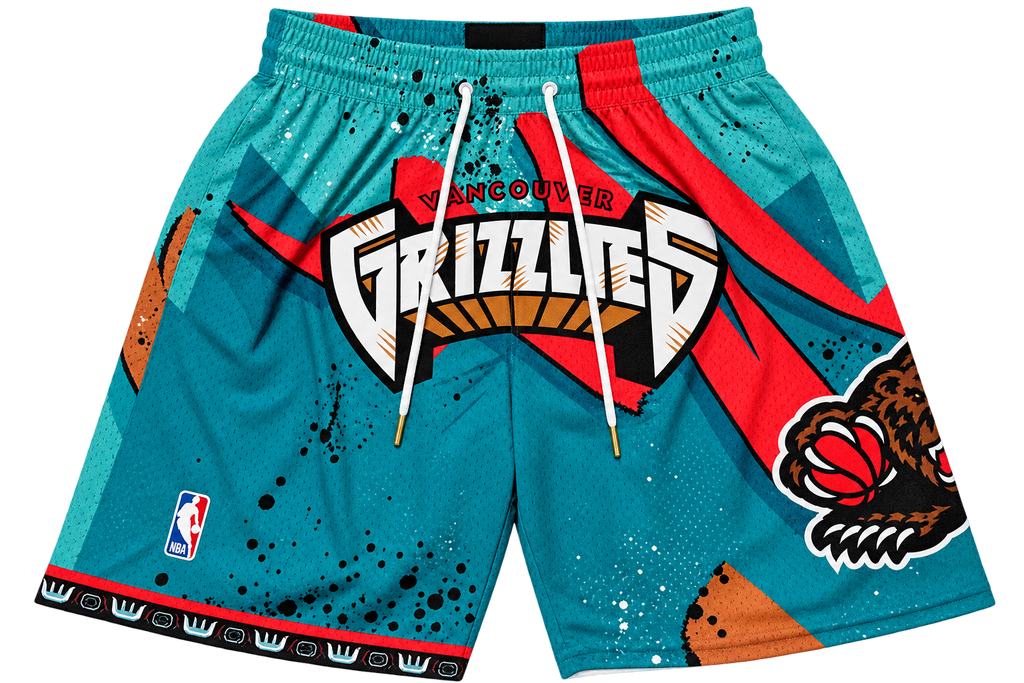 Vancouver Grizzlies Teal Graffiti Basketball Shorts