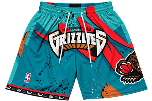 Vancouver Grizzlies Teal Graffiti Basketball Shorts