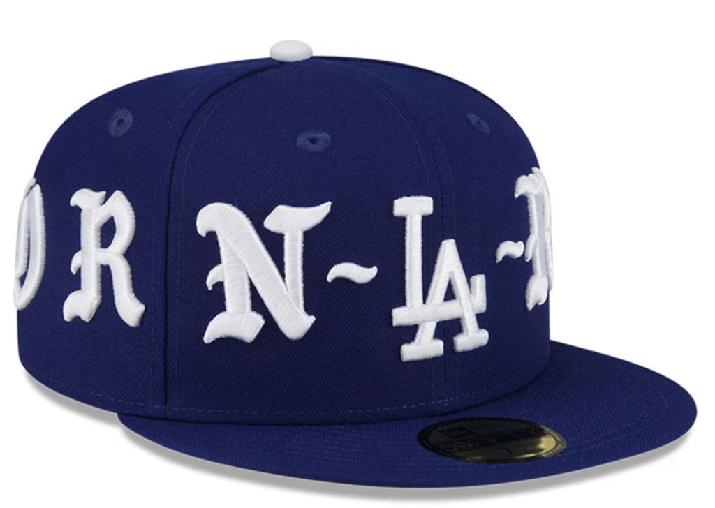 Men's Los Angeles Dodgers New Era Born x Raised Royal Wrap Around 59FIFTY Fitted Hat