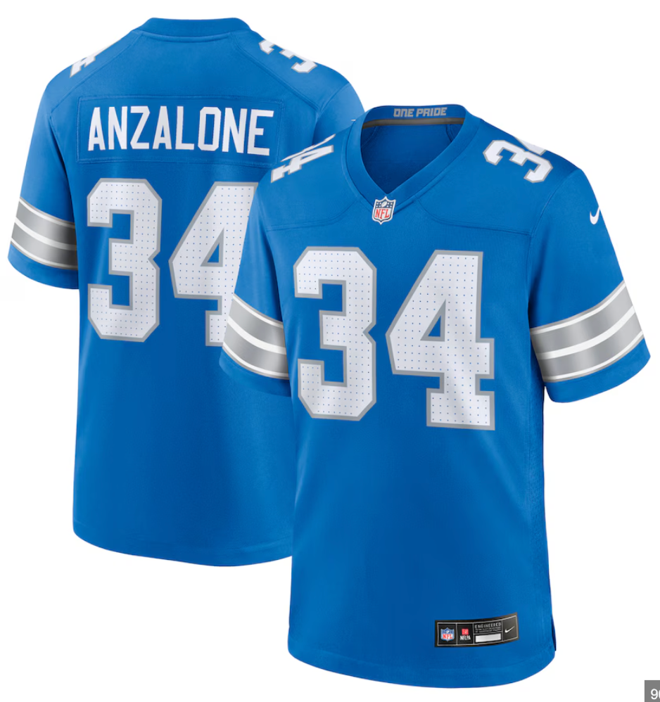 NFL Blue Detroit Lions Game Jersey – CAPALOTS