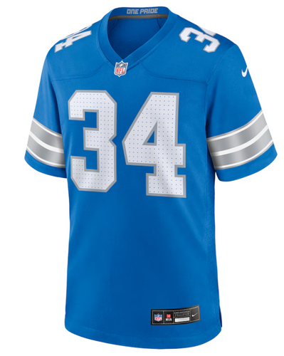NFL Blue Detroit Lions Game Jersey