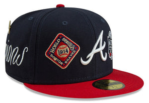 tlanta Braves New Era Navy Historic World Series Champions 59FIFTY Fitted Hat