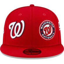 Load image into Gallery viewer, Washington Nationals New Era Red Patch Pride 59FIFTY Fitted Hat